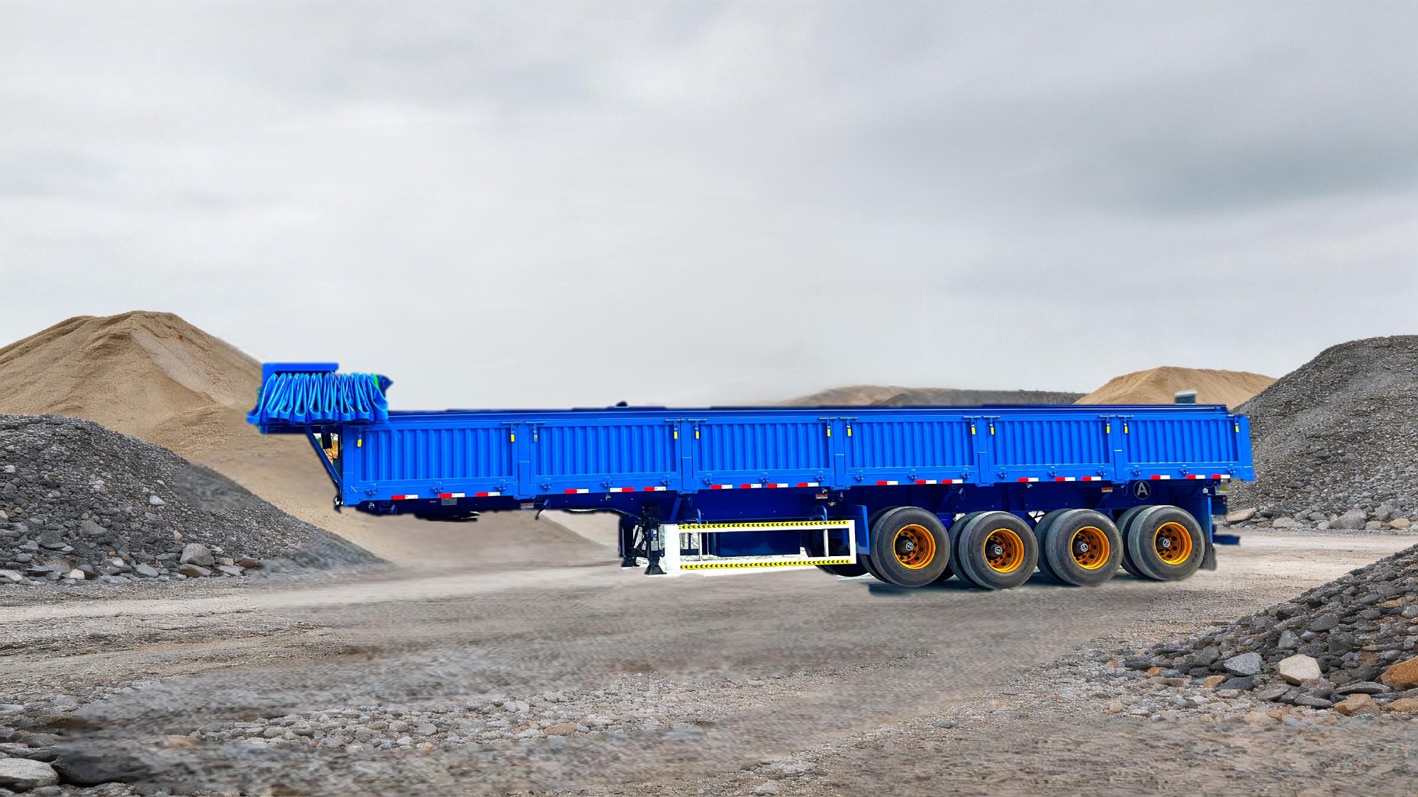 Side Tipping Trailer With Auto Canvas
